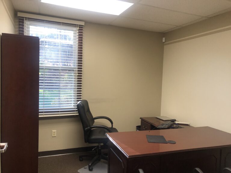 Furnished private office with desk and window at Nuvork in Rocky Hill, CT